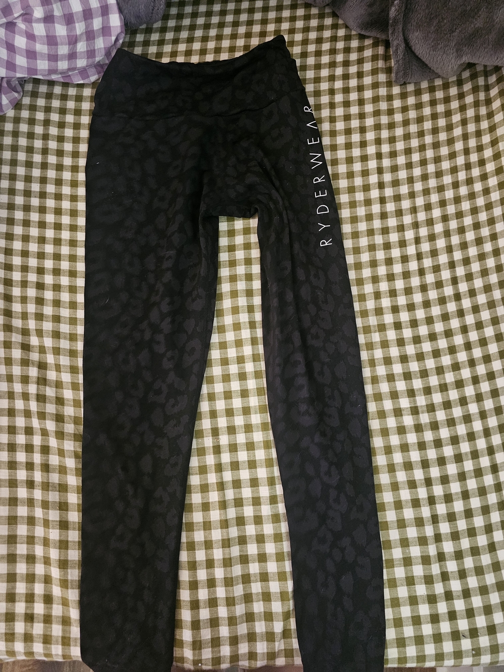 Ryderwear Black Leopard-Print Kids Leggings